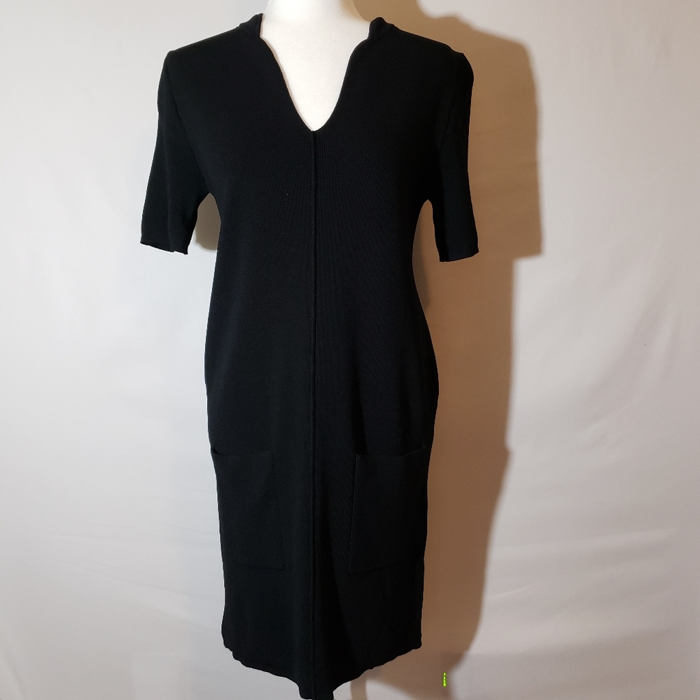 Bruuns Bazaar Black Midi Fitted Sweater Dress